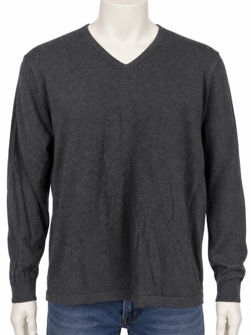 Tommy Bahama Men’s L Cotton Cashmere V-Neck Sweater Gray